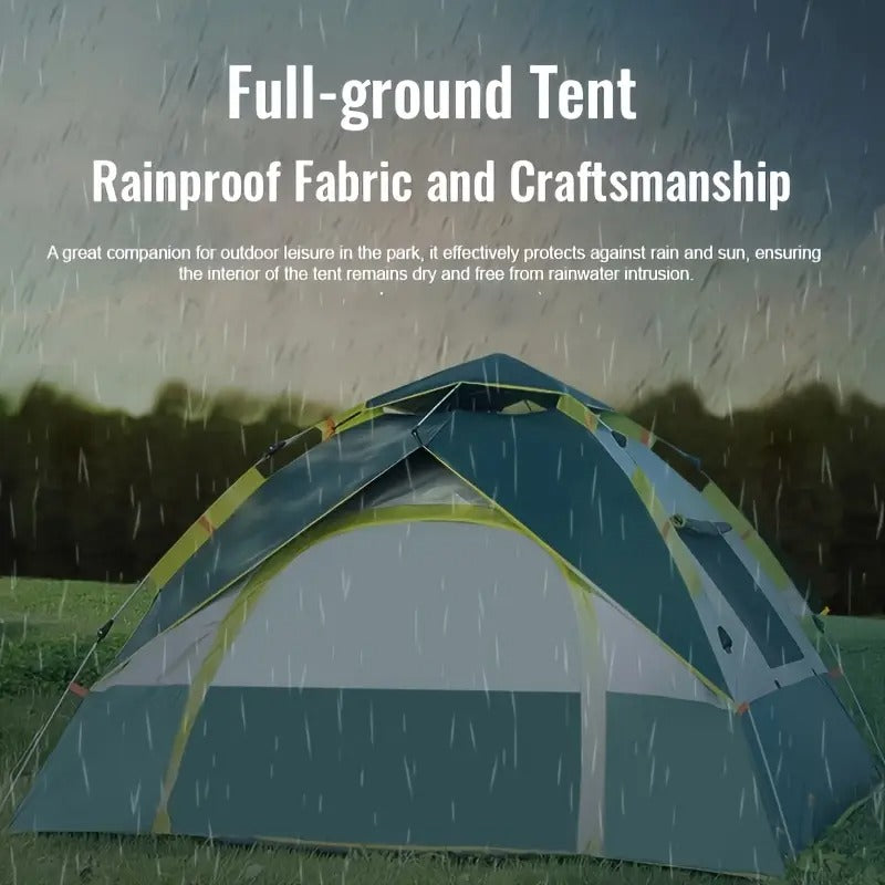 Kaqinu 2-Person Camping Tent, Auto Setup Pop Up Tent, Waterproof, Huge Door & Windows for Camping, Hiking, Travel