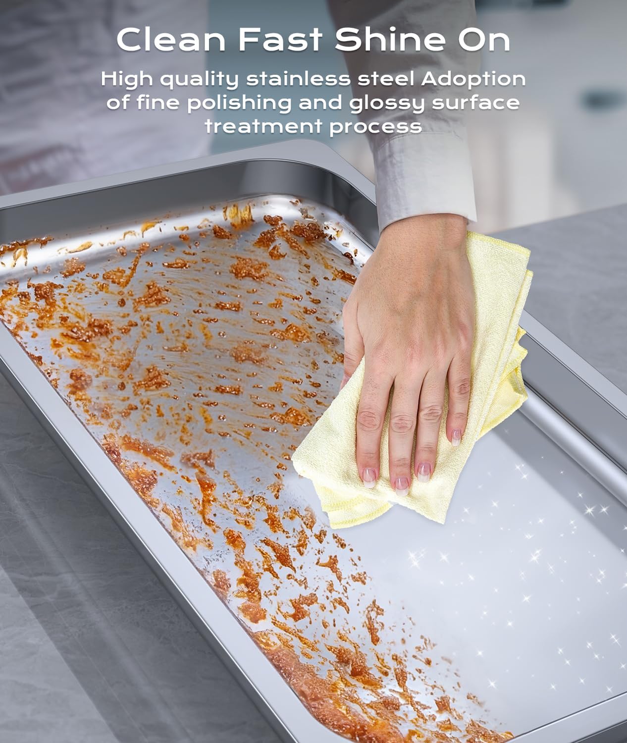 Chafing Dish Buffet Warmers Set, AOKIWO 3 Packs Full Pans 9QT Stainless Steel Chafing Dishes for Buffet, Roll Edge Mirrored Food Warmer Sets for Parties, Events, Wedding, Camping, Dinner