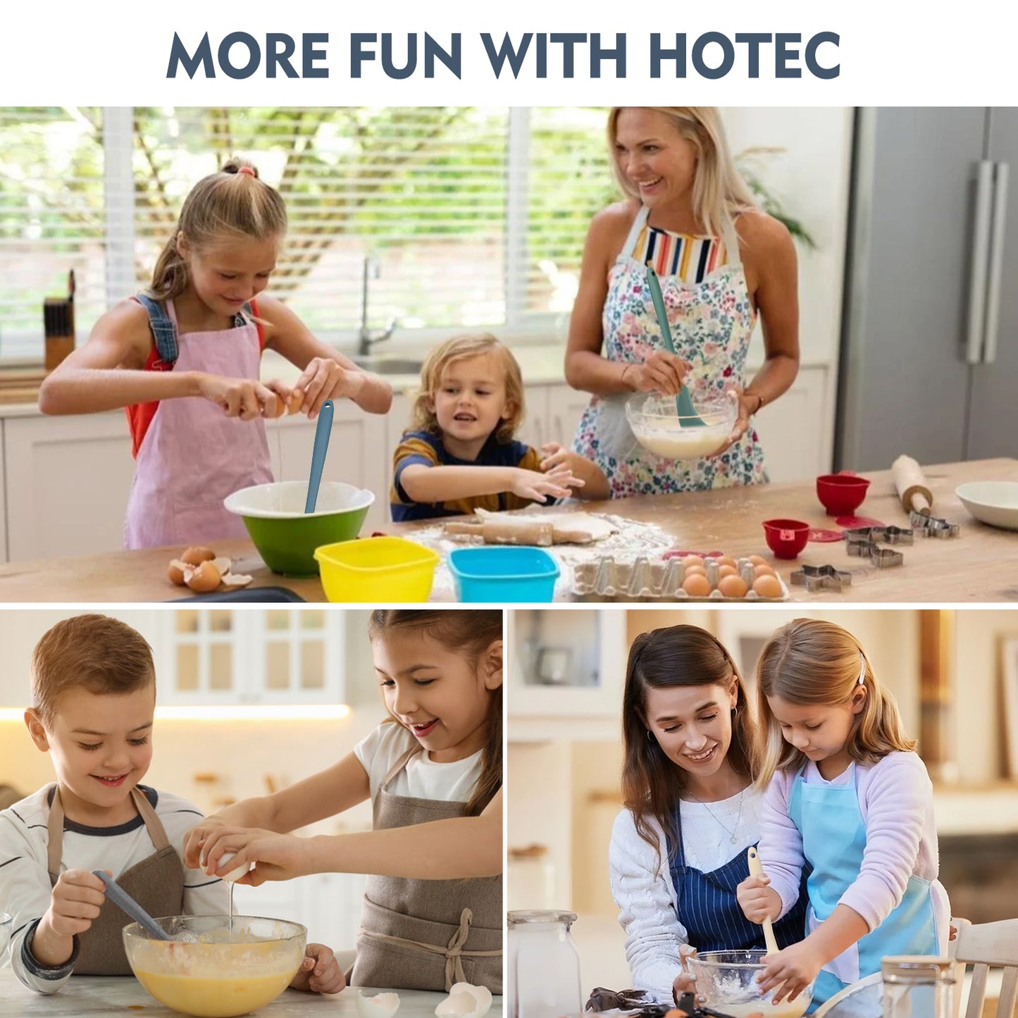 Food Grade Silicone Rubber Spatula Set, AOKIWO 5 Pcs Kithen Cooking Mixing Utensil Set, BPA-Free High Heat Resistant Non Stick Dishwasher-Mixed Color 02