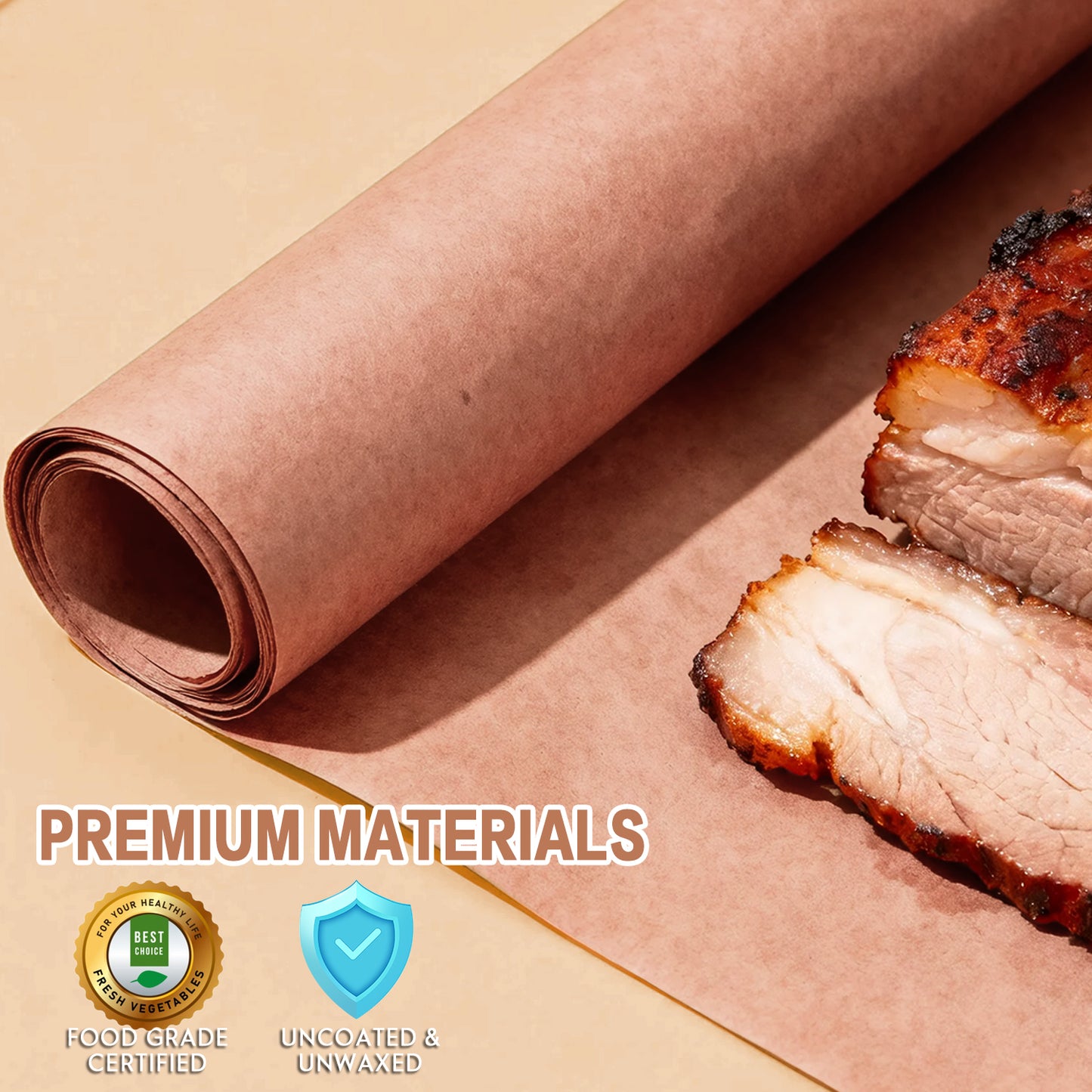 Butcher Paper Roll, AOKIWO18" x 1200" for Smoker BBQ Grilling Smoking Meat Unbleached Uncoated Unwaxed (Pink, 18" x 100')