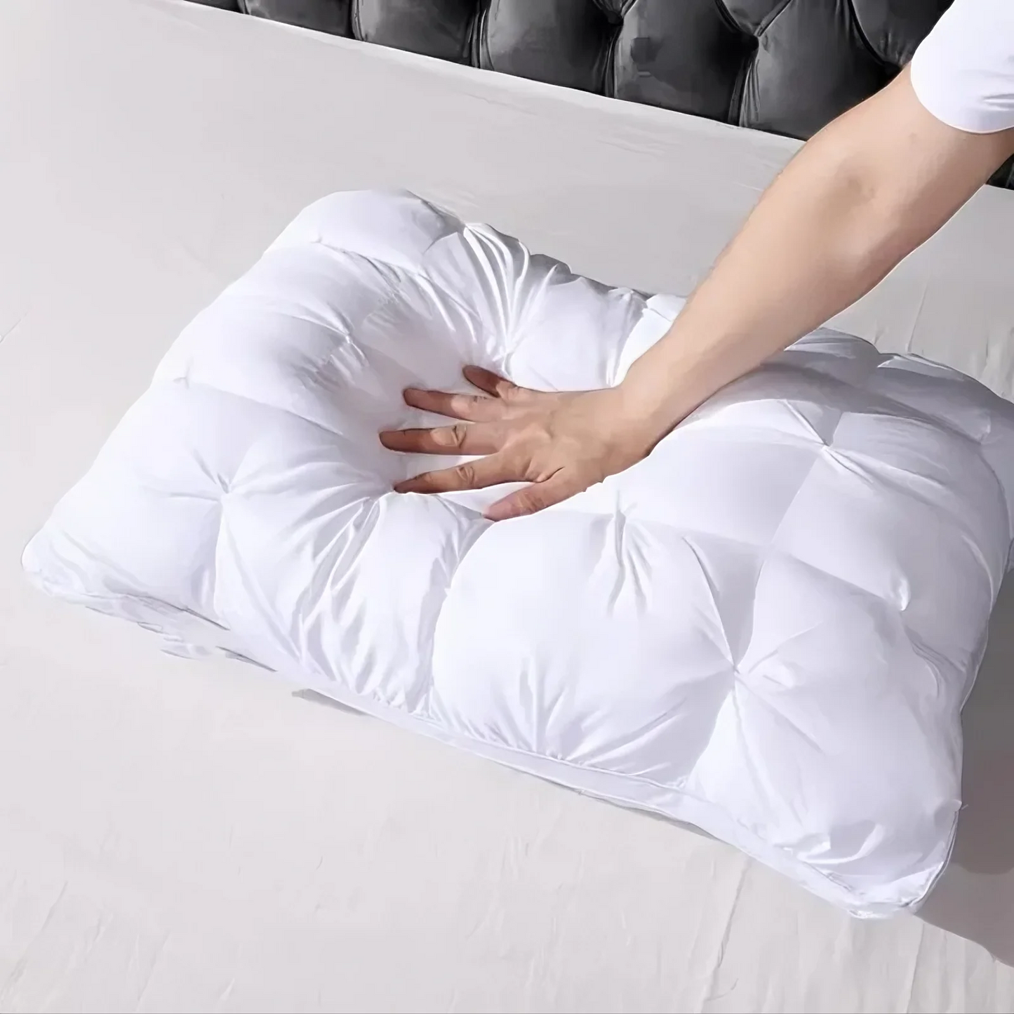 Kaqinu Queen Size Bed Pillows Set of 2, Hotel Quality, Down Alternative Gusseted Bed Pillows for Side, Back, or Stomach Sleepers, White