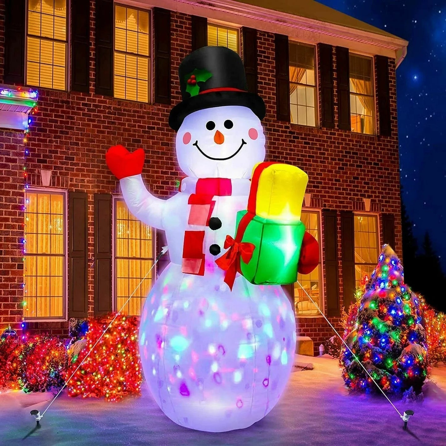 5 Ft Christmas Inflatables Outdoor Decorations, Christmas Blow up Snowman with LED Lights, Winter Outside Decor for Holiday Party Yard Patio Garden Lawn, Xmas Gifts