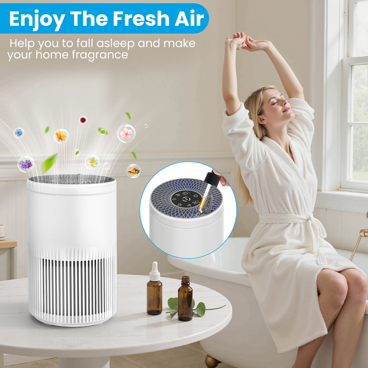 Air Purifiers for Home Cover Up to 1235 Ft², Air Cleaner with PM 2.5 Air Quality Monitor,2Pack APS1006 – UL