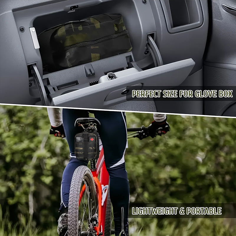 KAQINU Survival Kit and First Aid Kit, 180Pcs Professional Survival Gear and Equipment with Molle Pouch, for Men Dad Husband Who Likes Camping Outdoor Adventure