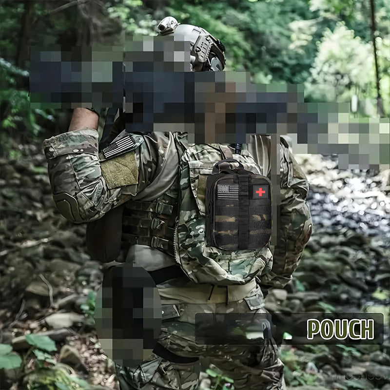 KAQINU Survival Kit and First Aid Kit, 180Pcs Professional Survival Gear and Equipment with Molle Pouch, for Men Dad Husband Who Likes Camping Outdoor Adventure