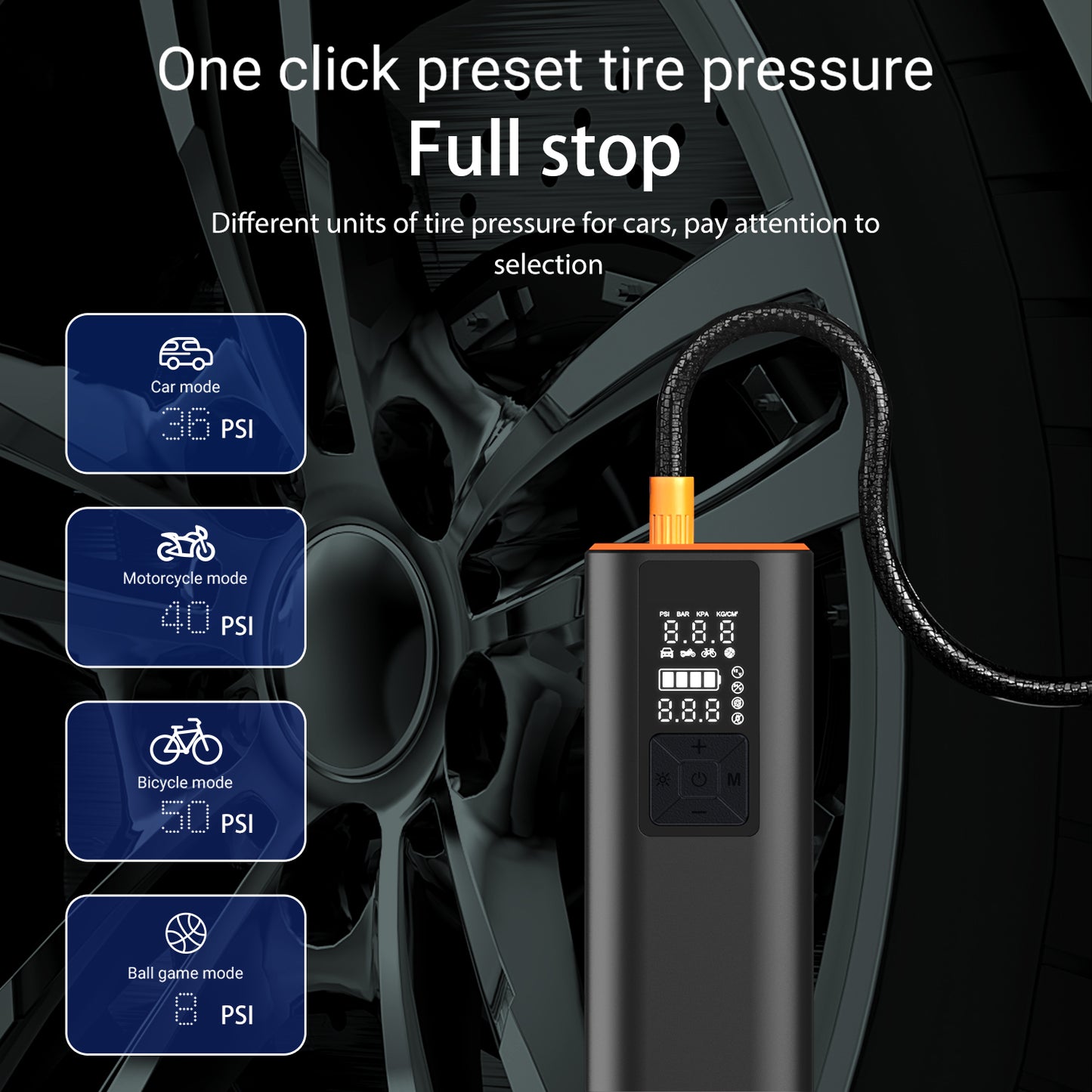 Cordless Tire Inflator Portable - 150 PSI Digital Pressure Gauge & LED Light, for Car Tires with Automatic Shutoff,USB Air Pump,Inflator Pump