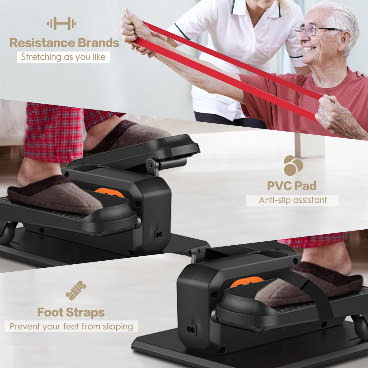 Under Desk Elliptical Machine, Ellipse Leg Exerciser for Seniors , Quiet & Portable Electric Seated Pedal Exerciser with Remote Control & 15 Adjustable Speeds