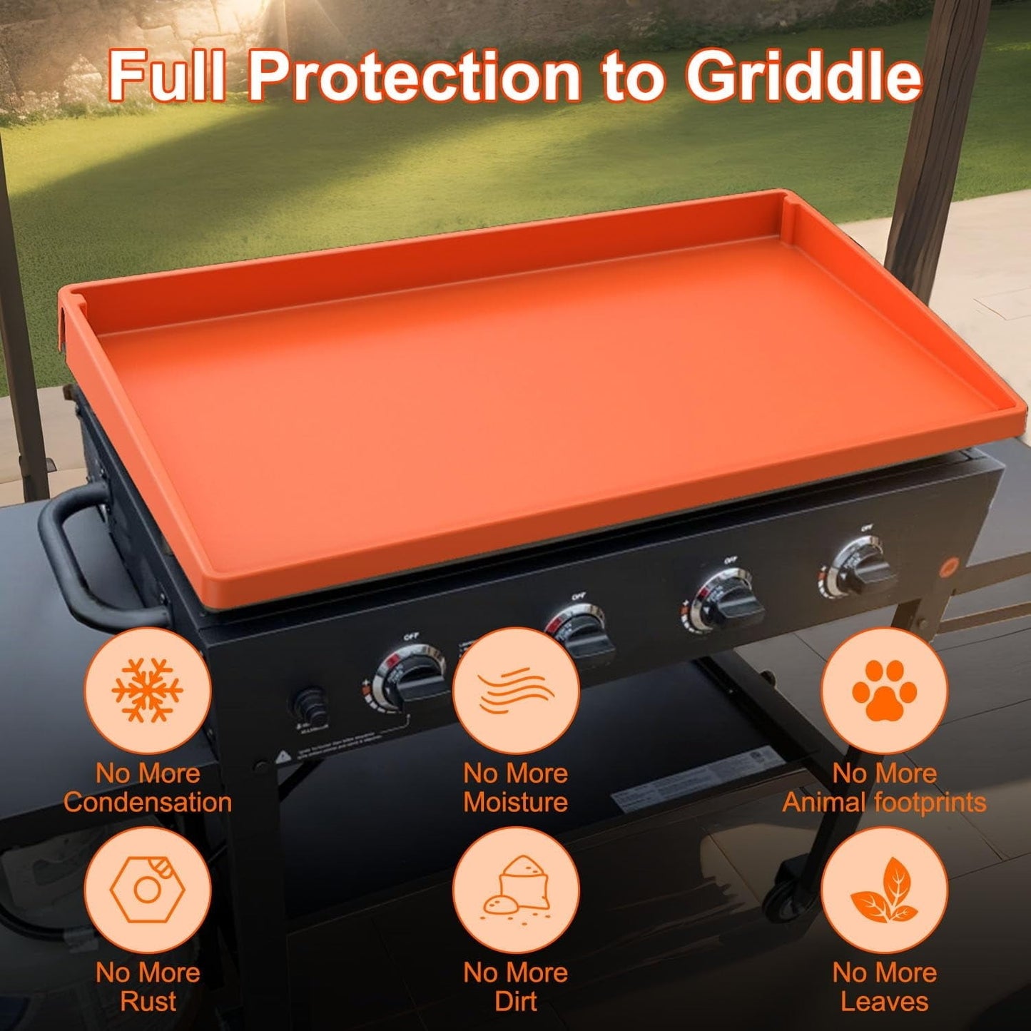 Mibote 28 Inch Griddle Cover for Blackstone, Heavy Duty Food Grade Silicone Protective Mat, Full Edge Design Mat