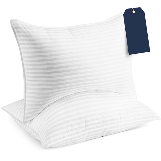 Bed Pillows Standard / Queen Size Set of 2 - Down Alternative Bedding Gel Cooling Pillow for Back, Stomach or Side Sleepers