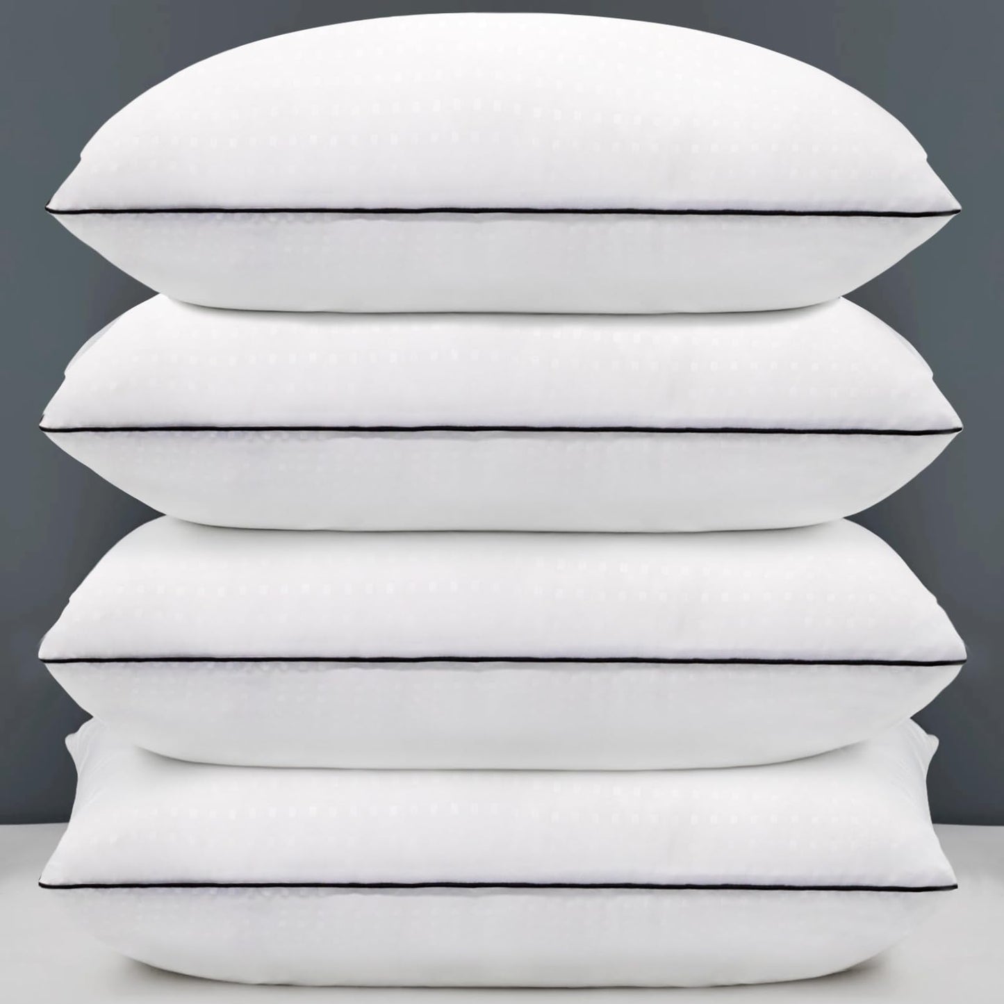 KAQINU Standard Size Bed Pillows for Adult,4 Pack Great Support Luxury Hotel Pillows for Side,Stomach and Back Sleepers.