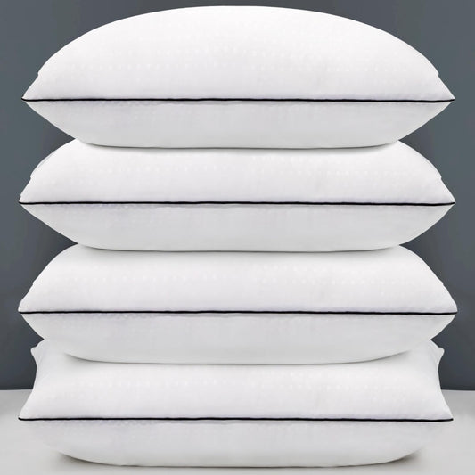 KAQINU Standard Size Bed Pillows for Adult,4 Pack Great Support Luxury Hotel Pillows for Side,Stomach and Back Sleepers.