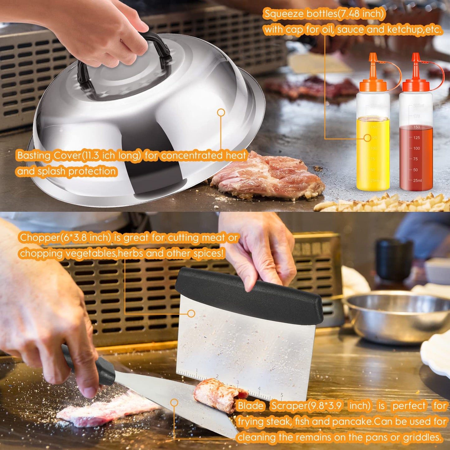 136 PCS Griddle Accessories Kit for Blackstone Camp Chef BBQ,Flat Top Grill Accessories with Basting Cover,Professional Grilling Gift for Men and Women