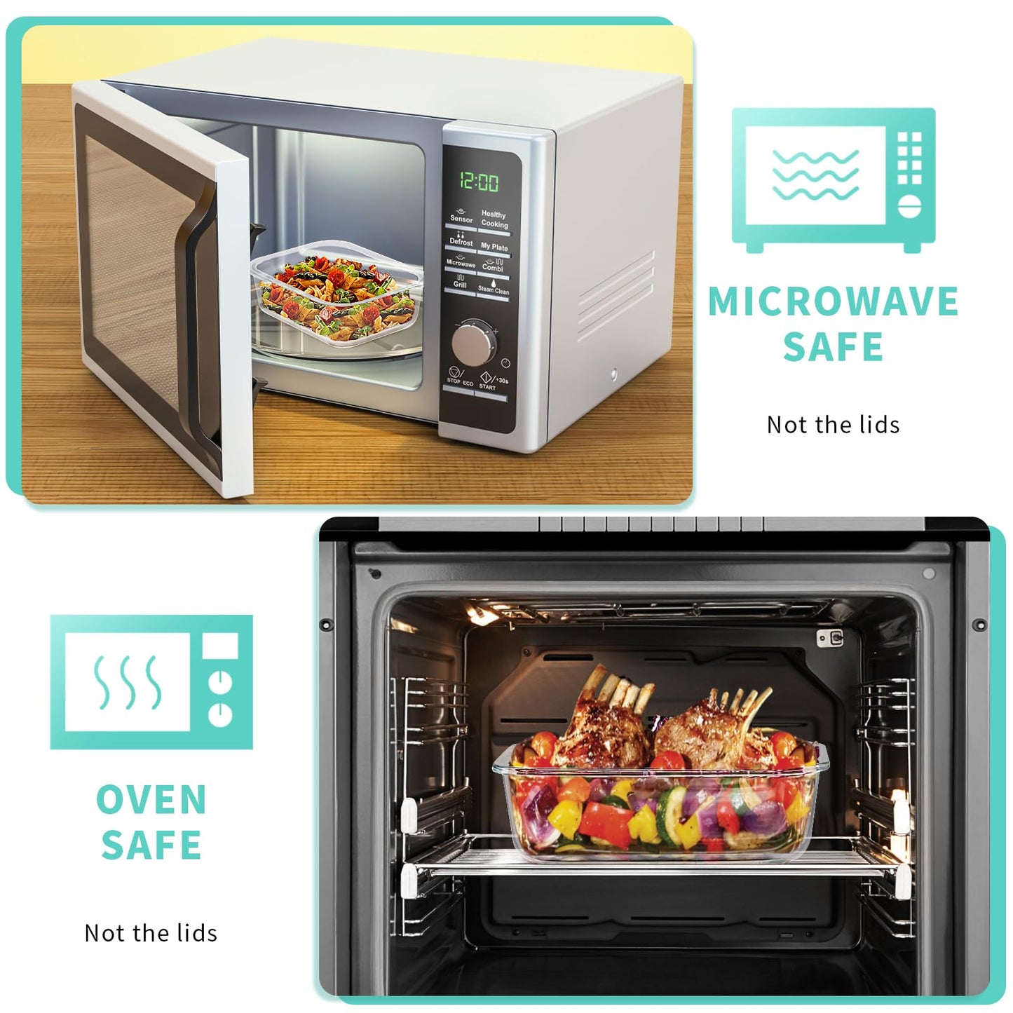 30 Pcs Glass Food Storage Containers with Lids, Glass Airtight Meal Prep Container Set for Lunch, Kitchen Pantry Organizers and Storage, Leak Proof